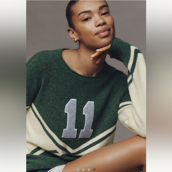 Anthropologie Sundry Varsity Patch Sweater! - Picture 4 of 7